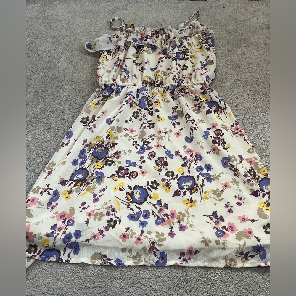 Mossimo Supply Co.  Floral Dress in cream, purple and Blue